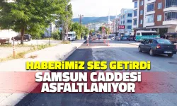 Samsun Caddesi Asfaltlanmaya Başladı