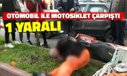 Atatürk Caddesi'nde Otomobil ile Motosiklet Çarpıştı: 1 Yaralı