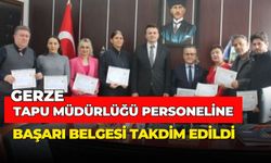 Tapu Müdürlüğü Personeli, Başarı Belgesi İle Ödüllendirildi