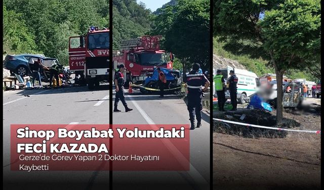 Sinop Boyabat Yolunda Korkunç Kaza: Gerze'de Görev Yapan iki Doktor Hayatını Kaybetti