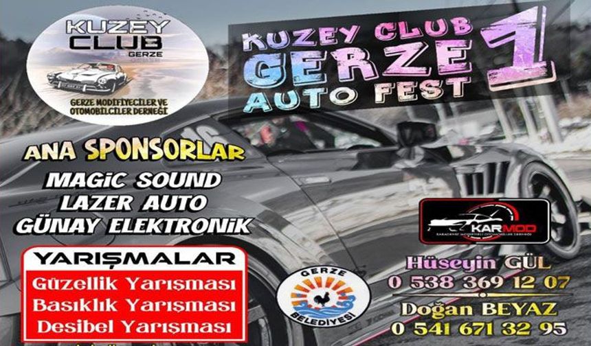 Gerze’de Kuzey Club Auto Fest Heyecanı Başlıyor